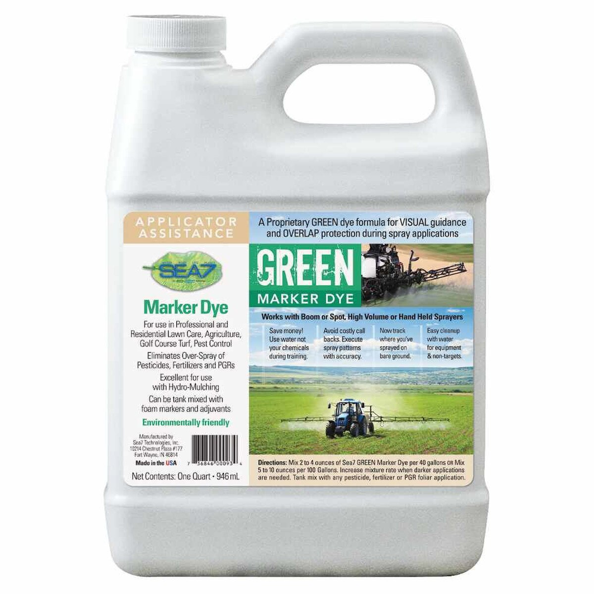 Green Marker Dye 32 oz – Spray Pattern Indicator for Herbicides, Pesticides, Fertilizers & Lawn Applications