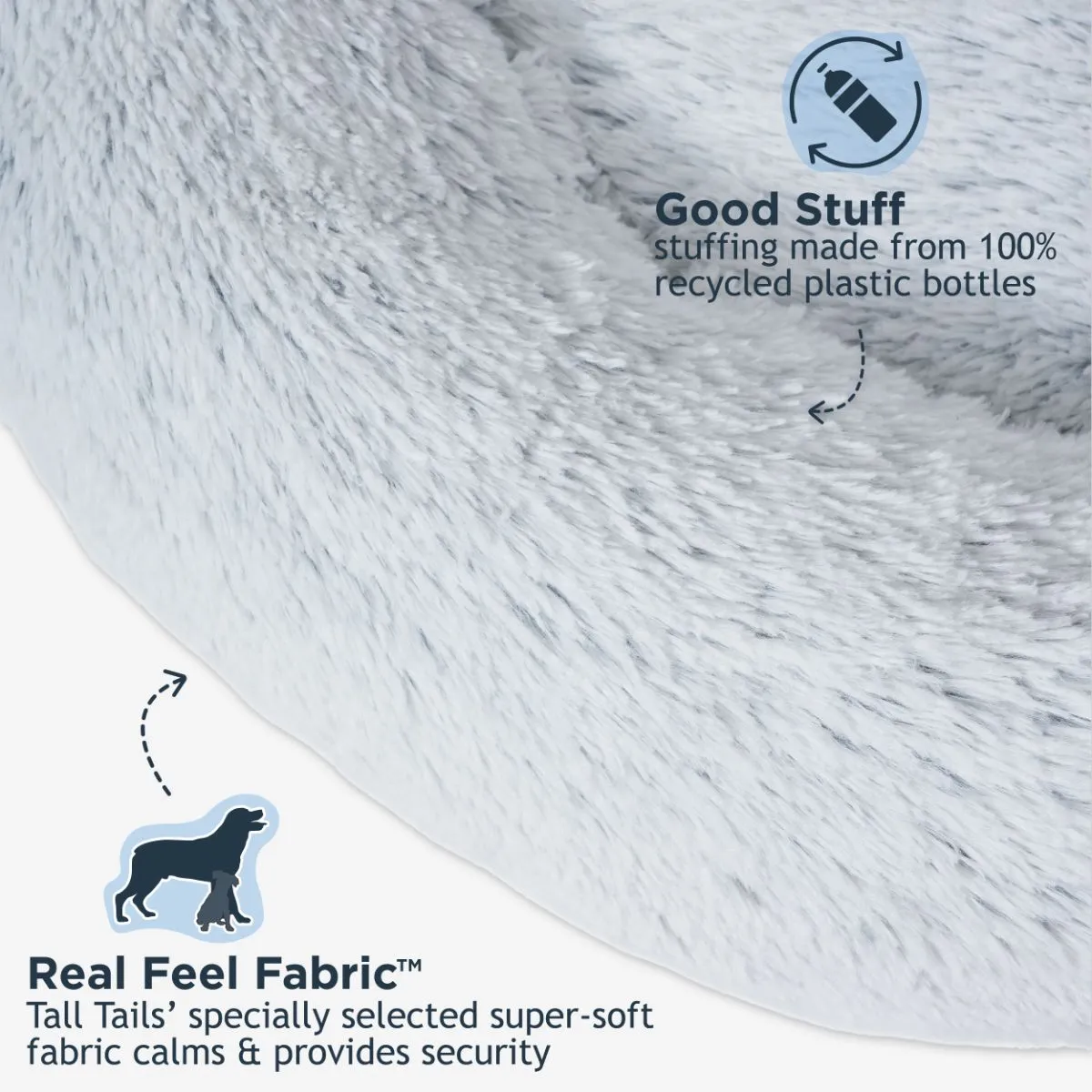 Tall Tails Dream Sleeper Cuddle Donut Pet Bed – Frosted Gray