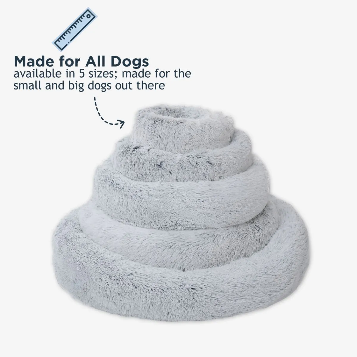 Tall Tails Dream Sleeper Cuddle Donut Pet Bed – Frosted Gray