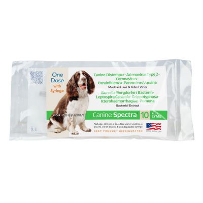 Durvet Canine Spectra 10 + Lyme Dog Vaccine – 10-Way Plus Lyme Protection, 1 Dose with Syringe