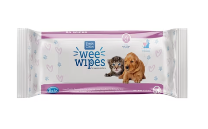 PetAg Fresh ’n Clean Wee Wipes Unscented for Puppies & Kittens – 64 Count
