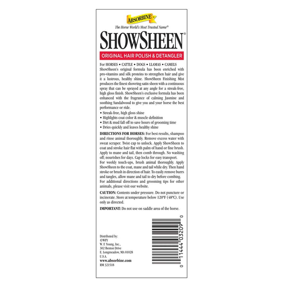 ShowSheen Finishing Mist 15oz 