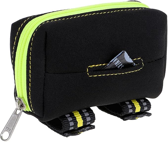 DOOG Walkie Pouch Bolt Neon, Neoprene Dog Waste Bag Dispenser, High-Visibility Leash Pouch