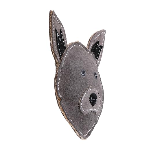 DOOG Country Tails Frosty Grey Dog Toy, 23 Inch, Natural Canvas & Cotton, Interactive Dog Toy