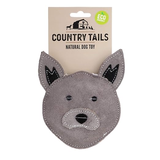 DOOG Country Tails Frosty Grey Dog Toy, 23 Inch, Natural Canvas & Cotton, Interactive Dog Toy