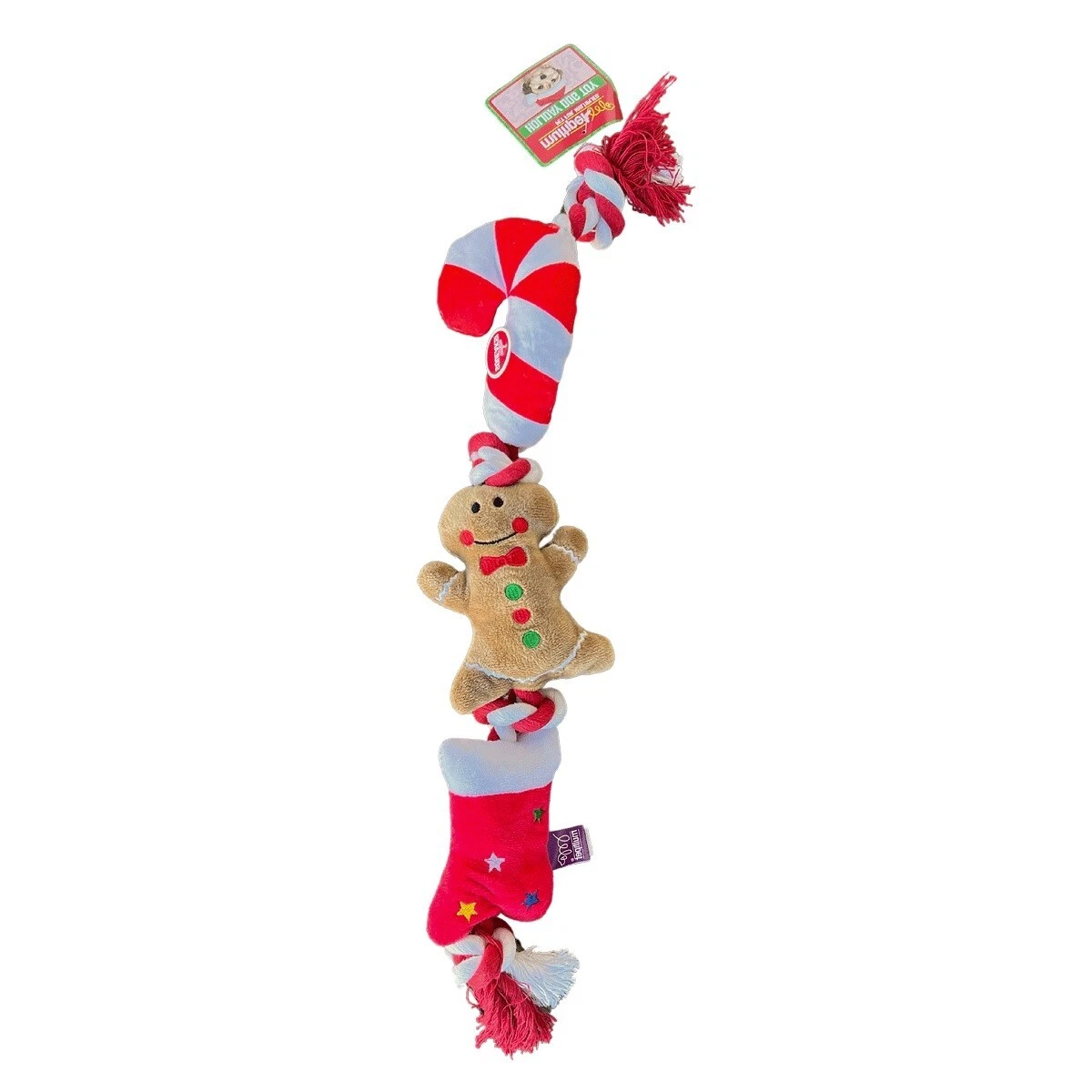 Tall Tails Holiday TPR & Rope Tug Dog Toy – 20 Inch