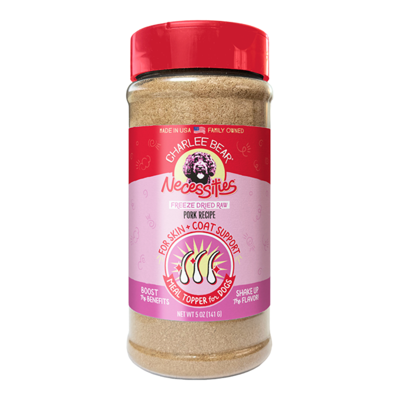 Charlee Bear Pork Recipe Dog Treats – Skin & Coat Support, 5 oz