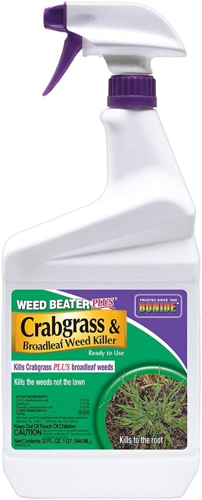 Bonide Weed Beater Plus Crabgrass & Broadleaf Weed Killer Ready-to-Use Spray – 32 oz