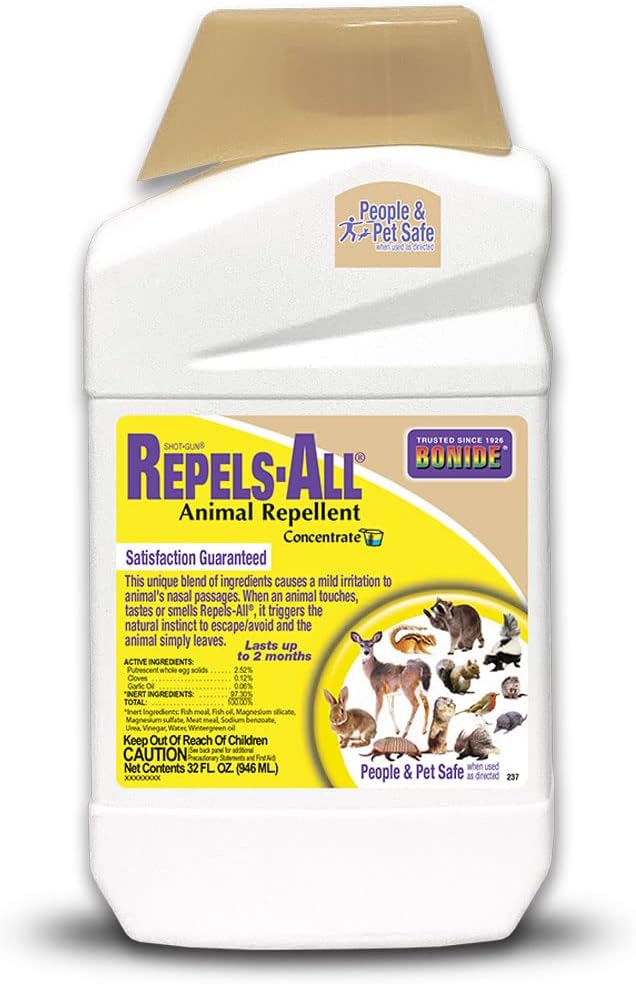 Bonide Repels-All Animal Repellent Concentrate 32 oz – Deer, Rabbit & Squirrel Repellent