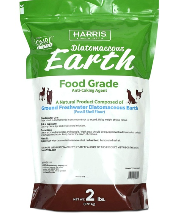 Harris Food Grade Diatomaceous Earth for Pets – 2 lb Resealable Pouch, 100% Freshwater DE, OMRI Listed
