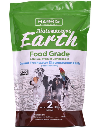 Harris Food Grade Diatomaceous Earth for Pets – 2 lb Resealable Pouch, 100% Freshwater DE, OMRI Listed