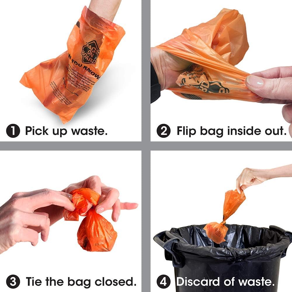 Bags on Board Rainbow Bac Block’R Dog Poop Bags – Antibacterial Waste Pick-Up Refill Bags, 140 Count