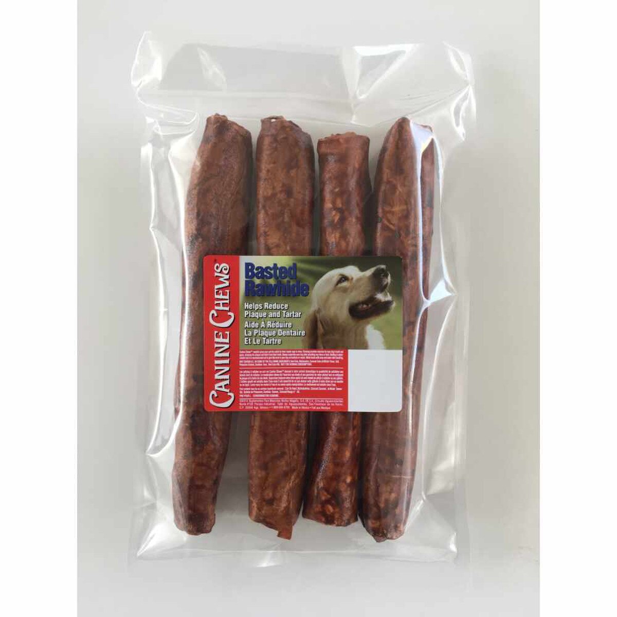 4-Pack 10-Inch Beef Flavor Retriever Rolls – Long-Lasting Rawhide Dog Chews
