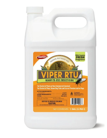 Martin’s Viper RTU Insecticide 1 Gallon – 0.25% Permethrin Ready-to-Use Indoor, Outdoor & Livestock Pest Control