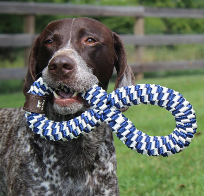 Tall Tails Braided Infinity Tug Dog Toy – Navy, 11 Inch