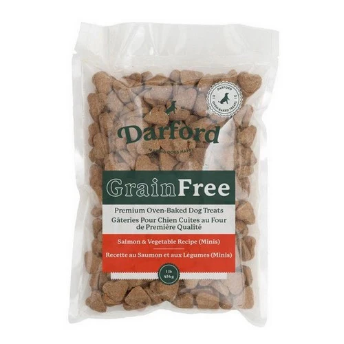 Darford Grain-Free Salmon & Vegetable Mini Dog Treats – 1 lb, All-Natural Oven-Baked Biscuits