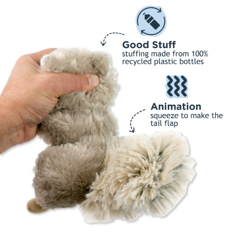 Tall Tails Plush Animated Squirrel Twitchy Tail Dog Toy – 9 Inch