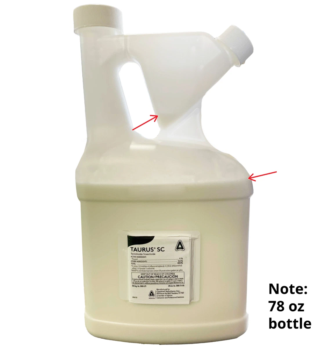 Taurus SC Termiticide & Insecticide 78 oz – 9.1% Fipronil Non-Repellent Termite & Ant Control Concentrate