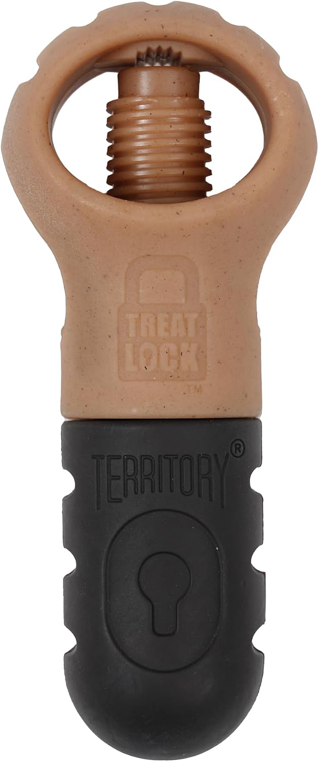 Territory Treat Lock Dog Chew Toy – Bully Stick & Yak Chew Holder, Bacon Scented, 7 Inch