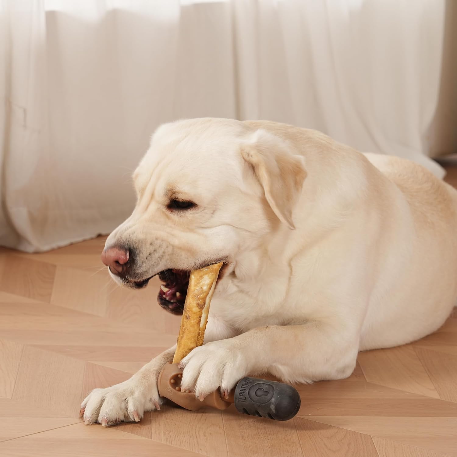 Territory Treat Lock Dog Chew Toy – Bully Stick & Yak Chew Holder, Bacon Scented, 7 Inch