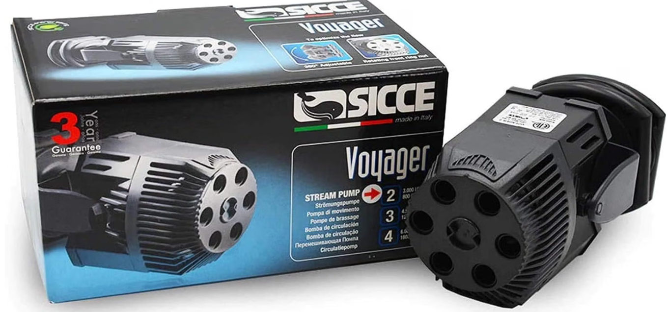 Sicce Voyager 2 Stream Pump 800 GPH 7W – Up to 92 Gallon Aquarium Circulation Pump