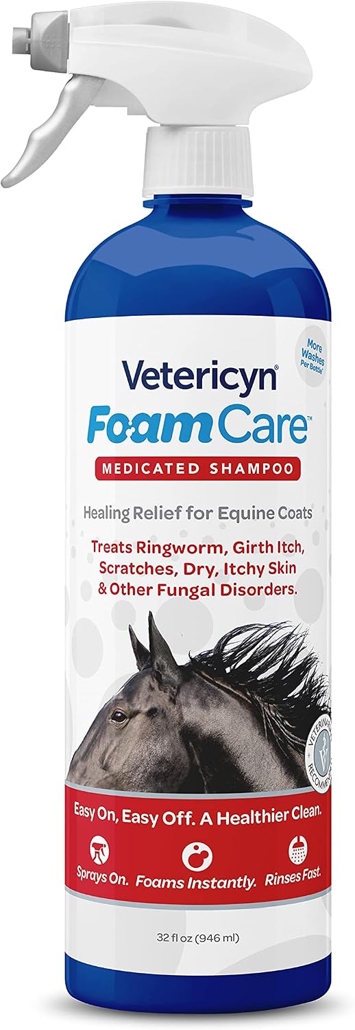 Vetericyn FoamCare Equine Medicated Shampoo – 32 oz