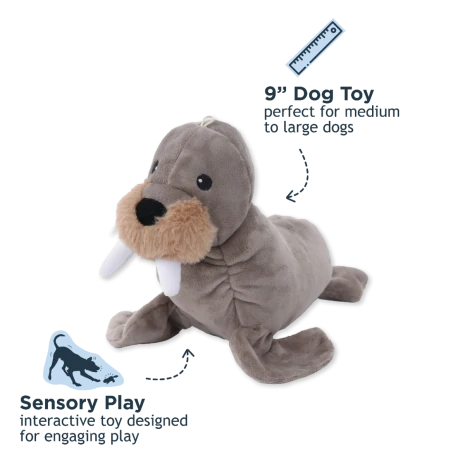 Tall Tails Animated Walrus Plush Dog Toy – 13 Inch