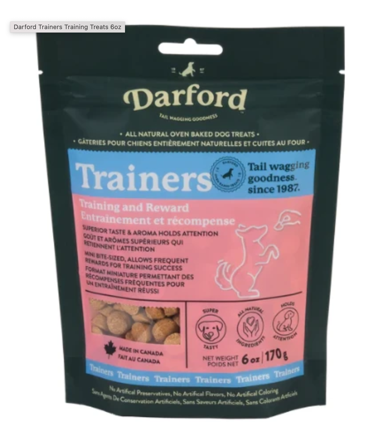 Darford Trainers Training Dog Treats 6 oz – Mini Bite-Sized Low-Calorie Training Rewards