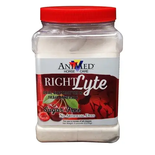 AniMed Right Lyte Cherry Horse Electrolyte Supplement – Sugar-Free Hydration & Electrolyte Support, 5 lb
