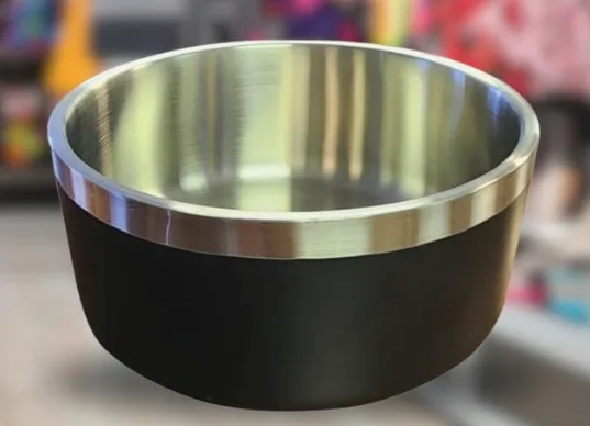 QT Dog Large Double Wall Stainless Steel Bowl, Aqua — image 1