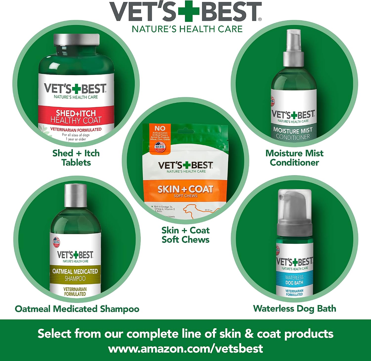 Vet’s Best Brewer’s Yeast & Garlic Chews for Dogs – Omega 3, 6 & 9 Skin & Coat Supplement, 60 Count