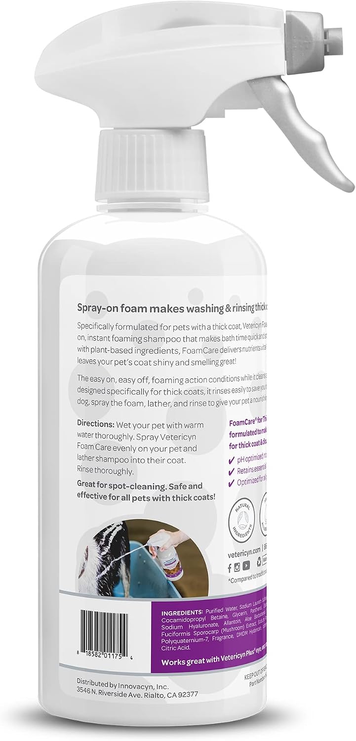 Vetericyn FoamCare Shampoo & Conditioner for Thick Coats – 16 oz
