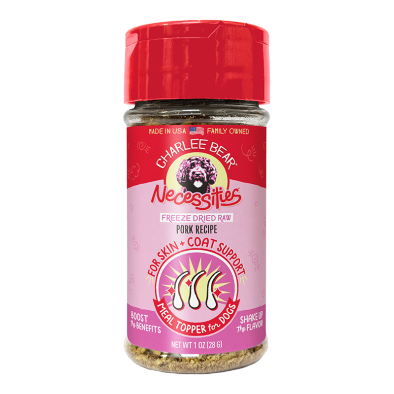Charlee Bear Bearnola Bites Pork Recipe Dog Treats – Skin & Coat Support, 1 oz