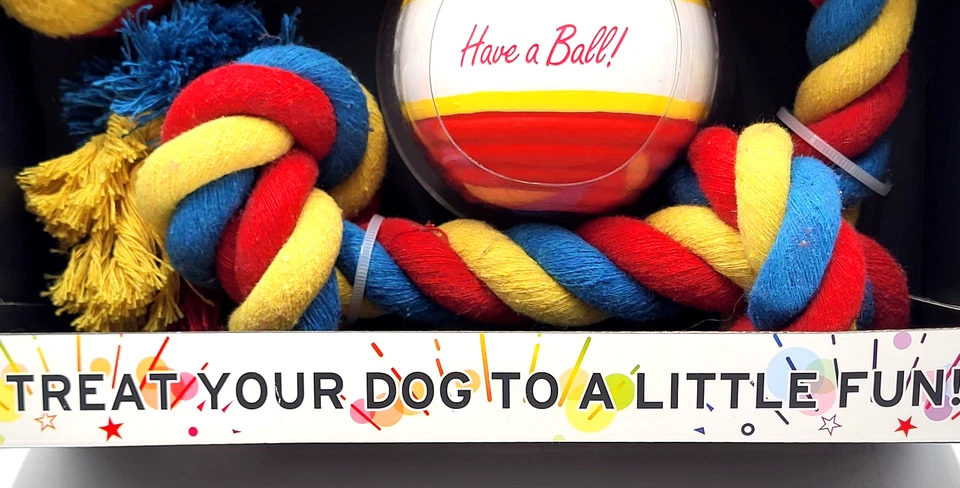 Tall Tails Let's Celebrate 3-Piece Holiday Dog Toy Gift Set – M/L