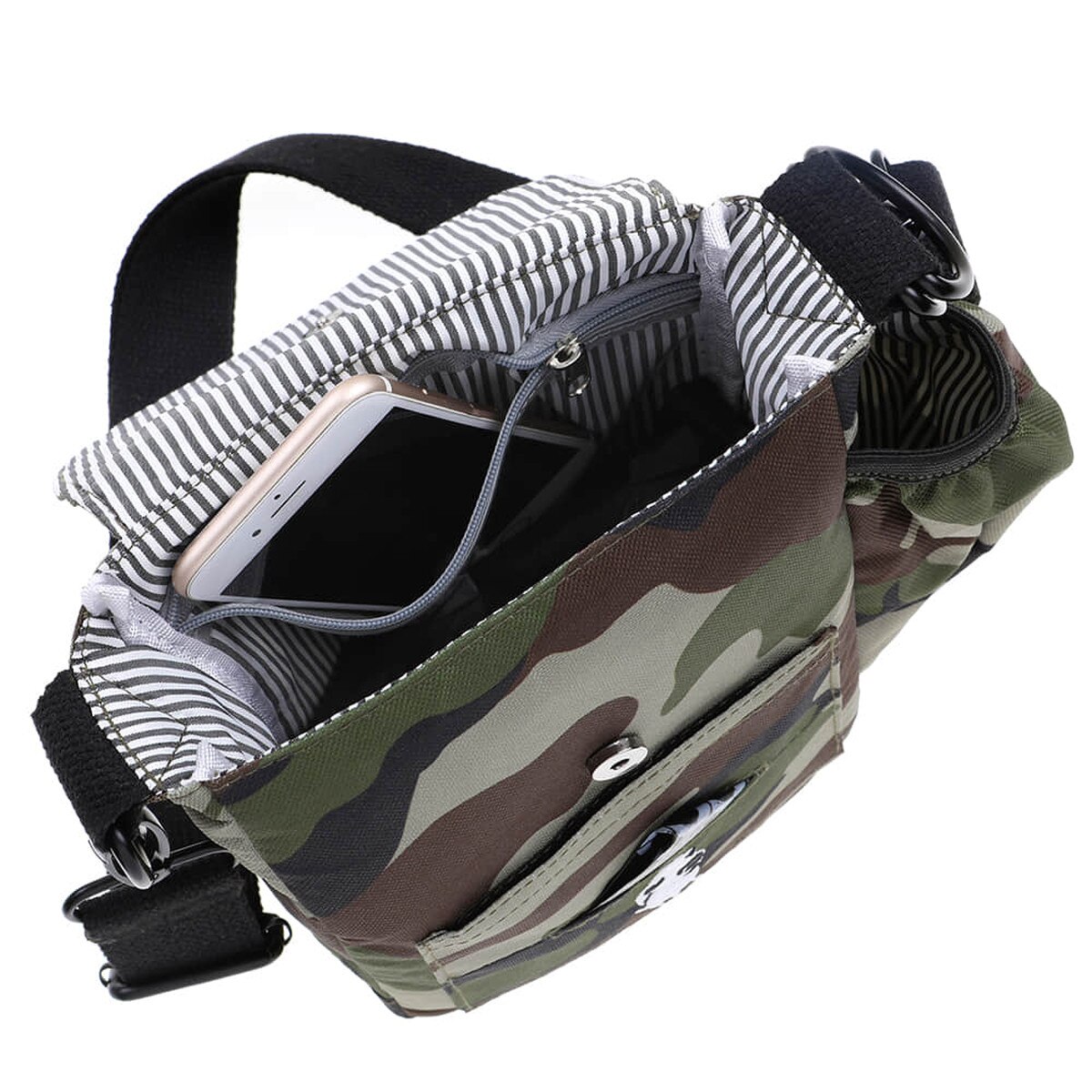 DOOG Walkie Bag Camo, Crossbody Dog Walking Bag, Waterproof Phone Pocket, Waste Bag Holder