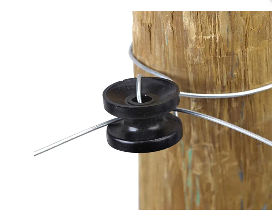 Dare Products 1752-10 High Strain Corner & End Electric Fence Insulators – 10 Pack, Heavy-Duty Black Polymer