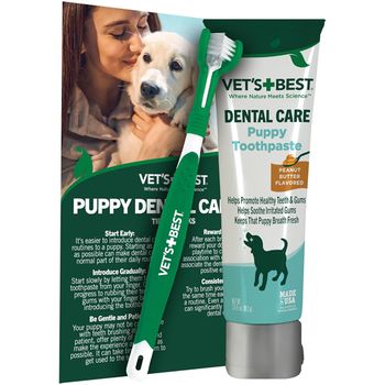 Vet’s Best Puppy Dental Care Kit – Peanut Butter Flavor, 3.5 oz