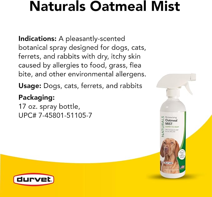 Durvet® Naturals Oatmeal Mist – Soothing Relief for Pets - 17 oz — image 3