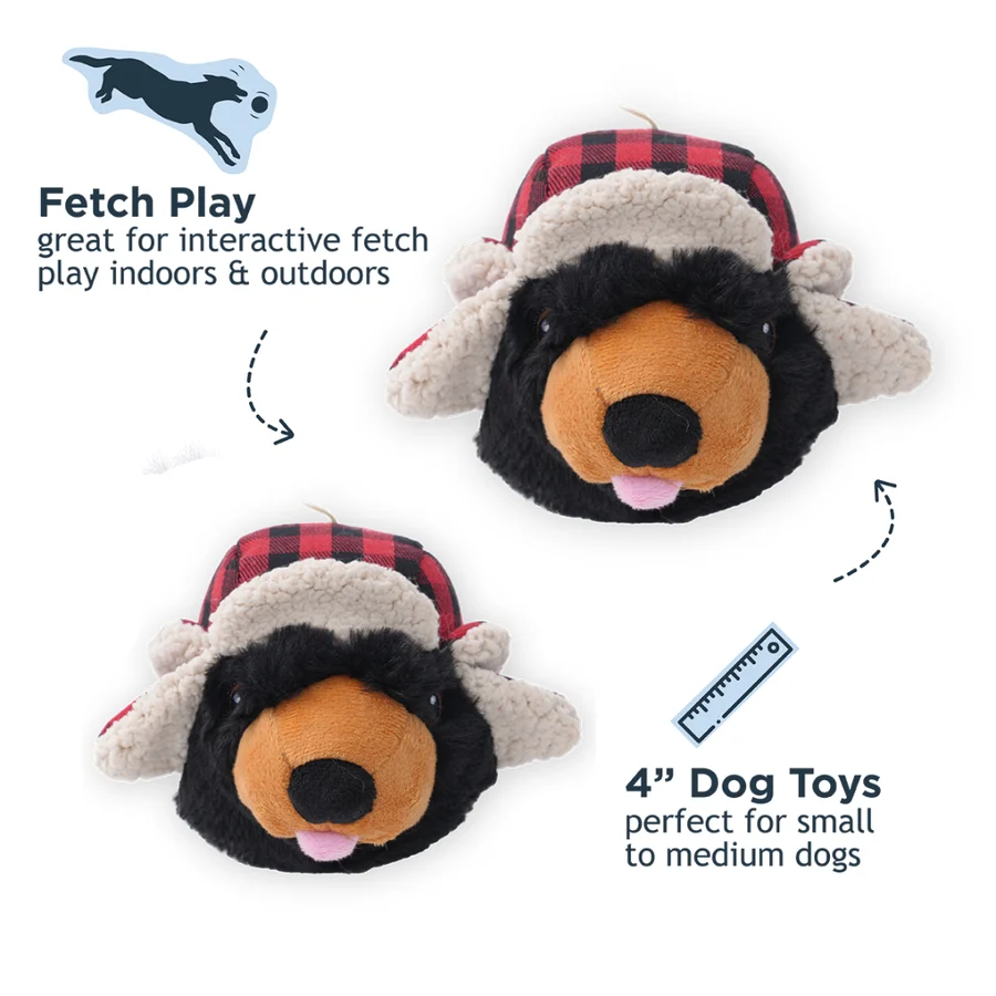 Tall Tails Bear 2-in-1 Character Head Fetch Dog Toy – 5 Inch
